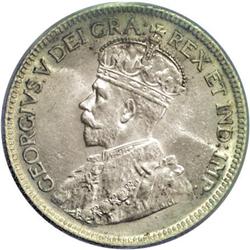 George V 25 Cents 1934, KM24a, MS63 ICCS. Well struck w 