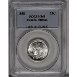 George VI 25 Cents 1938, Ex: John Jay Pittman Collectio 