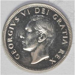 George VI 25 Cents 1949, KM44, Superb Specimen with lig 