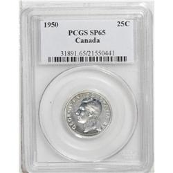 George VI 25 Cents 1950, KM44, Specimen 65 PCGS. Brilli 