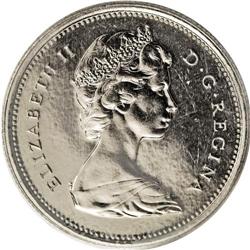 Elizabeth II 25 Cents 1973 Large Bust KM62b, Prooflike 