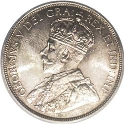 George V 50 Cents 1912, KM19, MS63 ICG. Glistening lus 