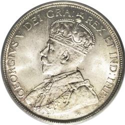 George V 50 Cents 1929, KM25a, MS65 PCGS. Boldly struck 