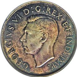 George V 50 Cents 1947 Curved 7, KM36, MS64 PCGS. Reddi 