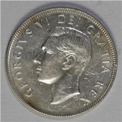 George V 50 Cents 1948, KM45, UNC. Well struck with bri 