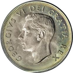 George V 50 Cents 1948, KM45, MS65 ICCS. Full, original 