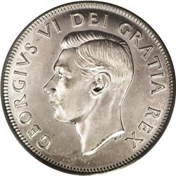 George V 50 Cents 1948, KM45, Ex: Pittman, Belzberg Col