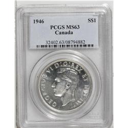 George VI Dollar 1946, KM37, MS63 PCGS, brilliant white 