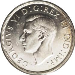 George VI Dollar 1947 Pointed 7, KM37, MS63 PCGS, full 