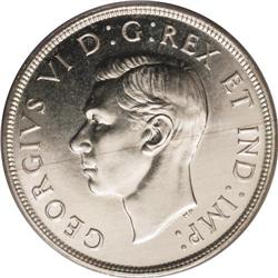 George VI Dollar 1947 Maple Leaf, Ex: Belzberg Collecti 
