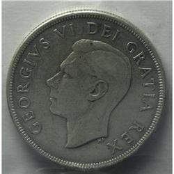George VI Dollar 1948, KM46, VG8 ICCS, an evenly worn e 