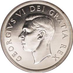 George VI Dollar 1948 Specimen, KM46, Specimen 64 PCGS, 