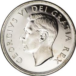 George VI Dollar 1948, KM46, Specimen 66 PCGS. Fully br 