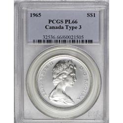 Elizabeth II Dollar 1965 Type 3, KM64.1, Prooflike 66 P 