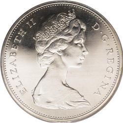 Elizabeth II Dollar 1966 Small Beads, KM64.1, Prooflike 