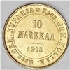 Image 1 : Nicholas II of Russia gold 10 Markkaa 1913, KM8.2, bril 