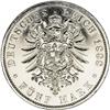 Image 2 : Prussia. Wilhelm II 5 Mark 1888-A, KM513, UNC, polished 