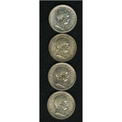 A quartet of brilliant 2 Lire including: 1914, bright a 