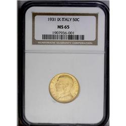 Kingdom. Vittorio Emanuele III gold 50 Lire 1931R Year 