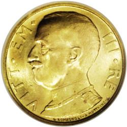 Kingdom. Vittorio Emanuele III gold 50 Lire 1931R Year 