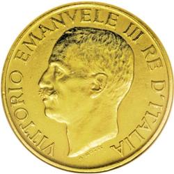 Kingdom. Vittorio Emanuele III gold 100 Lire 1923R, KM6 