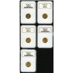 A nice date run of Gem gold 5 Roubles as follows: 1900, 