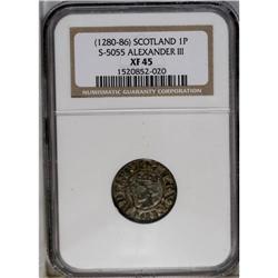 Alexander III Penny ND (1280-86), Spink 5055, XF45 NGC, 