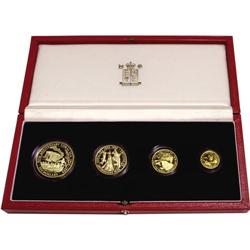 Elizabeth II gold Proof Set 1992, KM-PS10, 50th anniver