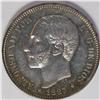 Alfonso XII 5 Pesetas 1883 (83) MS-M, KM688, fully lust 