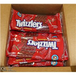 CASE WITH 24 250G BAGS OF TWIZZLER TWISTS