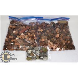 EX-LARGE FLAT OF FOREIGN COINS