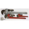 Image 1 : 3 PIPE WRENCHES 18" ALUMINUM, 14" FORCE, 8 FORCE
