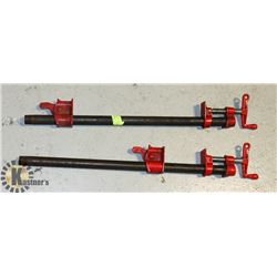 PAIR OF ADJUSTABLE WOOD WORKING CLAMPS