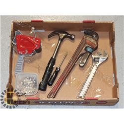 FLAT OF 18IN RIGID ,CRESCENT WRENCH  ETC