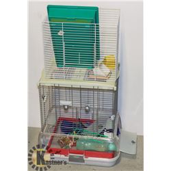 BUDGIE AND PARROLET CAGE WITH ACCESSORIES