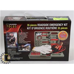 NEW 35 PIECES ROADSIDE EMERGENCY KIT
