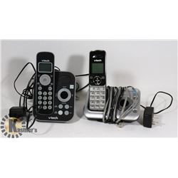 LOT OF TWO CORDLESS PHONES WITH BUILT IN ANSWERING