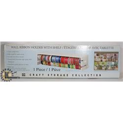 WALL RIBBON HOLDER WITH SHELF ( NEW OLD STOCK )