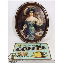 SET OF 2 METAL SIGNS PEPSI-COLA