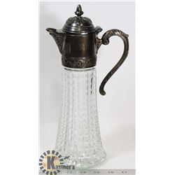 VINTAGE DECANTER GLASS PITCHER WITH