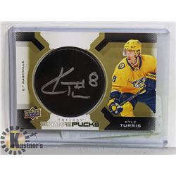 KYLE TURRIS SIGNATURE PUCK CARD FROM 2019-20