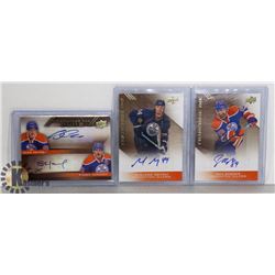 LOT OF 3 EDMONTON OILERS AUTOGRAPHED FRANCHISE INK