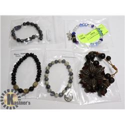 LOT OF 5 ASSORTED BRACELETS