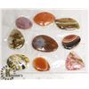 Image 1 : 9PCS OF BROWN/AMBER GEMSTONE PENDANTS