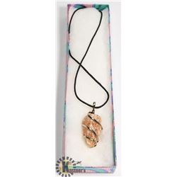 ORANGE CALCITE WRAPPED CHUNCK NECKLACE