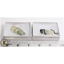 LOT OF 2 WIRE WRAPPED PHANTOM QUARTZ PENDANT