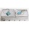 Image 1 : LOT OF 2 STABALIZED TURQUOISE PENDANT NECKLACES