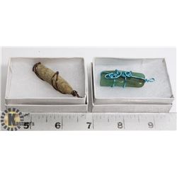 WIRE WRAPPED FOSSIL & WIRE WRAPPED AVENTURINE