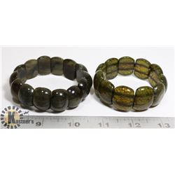 AGATE STRETCH  AND LABRADORITE STRETCH BRACELET
