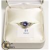 Image 1 : 10K WHITE GOLD TANZANITE DIAMOND RING